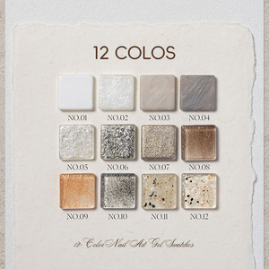 Paleta de Colores de Gel Personalizada Vinimay, Texturas 3D, Blanco Liso, 12 Colores, Sin Necesidad de Limpiar, Pintura de Uñas con Purpurina, Paleta de Pintura de Gel <span class=keywords><strong>Platino</strong></span> - Product Image 5