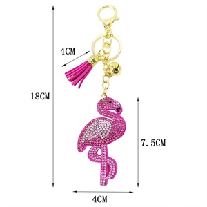 Porte-clés pompon en velours coréen, flamand rose, pendentif Flash, sac, accessoires de voiture, nouvelle collection, <span class=keywords><strong>2022</strong></span> - Product Image 4