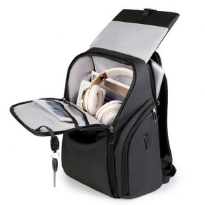<b>Black</b> Multi-function Stylish Business School Bag with Hidden Pocket Water Proof Custom logo 15.6 Inch College Laptop <b>Backpack</b> - Product Image 5