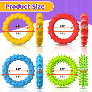 4 <b>Pack</b> Sensory Texture Silicone Bracelet Elastic Tactile <b>Fidget</b> Toys for Stress Relief Educational Quiet Calm Classroom Item - Product Image 4