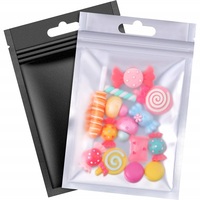 Sacs étanches à l'air, personnalisés, noir, bleu, vert, givré, transparent, avant, fermeture à glissière, pochette en Mylar doré mat, 100 unités