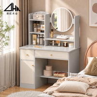 Ensemble de coiffeuse modulaire moderne avec miroir LED intelligent et grand meuble de rangement
