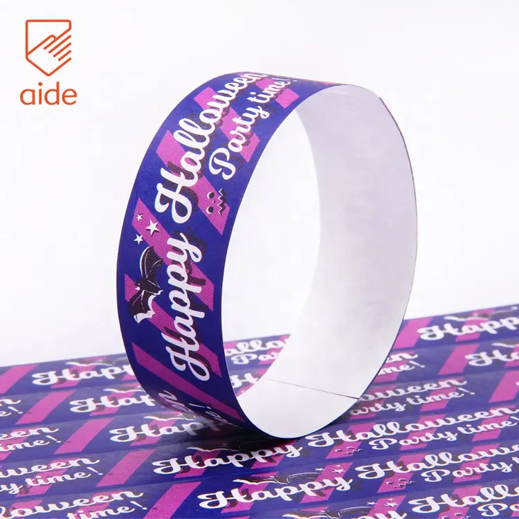 Paper Hand Bracelet Disposable Amusement Dupont Tyvek Paper Hand Bands Bracelet For Events Wedding