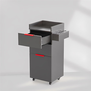 Carrello Professionale in Legno per Salone da Barbiere con Ruote Silenziose, Supporti per Attrezzi e Grandi Cassetti Portaoggetti per Parrucchieri - Product Image 5