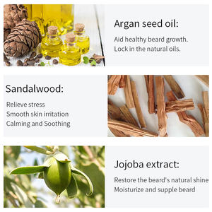 Nettoie en profondeur en douceur Hydrate Barbe Shampooing Moustache Adoucissant Barbe Toilettage <span class=keywords><strong>Kit</strong></span> Naturel - Product Image 5