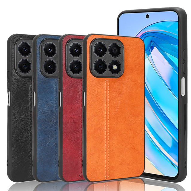 Lightweight Cowhide Pattern PU Leather Case Protective Back Cover for Huawei Honor X8A Phone Case