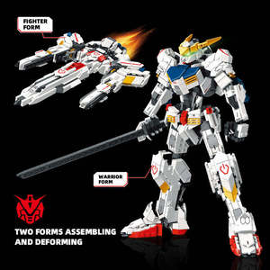 50 Stuks <span class=keywords><strong>2</strong></span> In 1 Mecha Naar Vliegtuig Misvormde Genshon Robot Barbatos Robotmodel Bouwsteen 1:24 Schaal Kids Cadeauset - Product Image 4