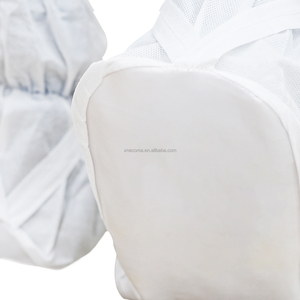 Protège-chaussures médicaux taille M 50G SMMS non tissés antidérapants avec semelle en PVC et sangles à nouer, jetables - Product Image 4