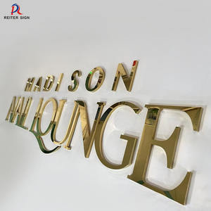 ป้ายกระจกสแตนเลสตัวอักษรสีทองป้ายโลโก้โครเมี่ยมสำหรับโฆษณาอาคารโรงเรียนรถยนต์ไฟ LED อะคริลิค3D ตามสั่ง - Product Image 5