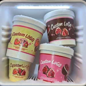 Atacado Imprimir Produtos Do Logotipo Sorvete Descartável Logotipo Personalizado Sorvete com Tampa Food Grade Paper Ice Cream Alta Qualidade - Product Image 2