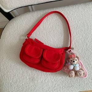 กระเป๋าสะพายไหล่ไนลอนหลายช่องสไตล์เกาหลี ปิดด้วยซิปสีแดง พิมพ์ลายการ์ตูน ใช้ได้ทุกวัน - Product Image 1