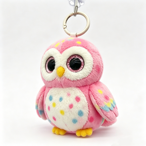 Llavero de Peluche de Búho Rosa Personalizado con Puntos Coloridos, Animal de Peluche Suave Relleno de Algodón PP, para Halloween, Niños y Niñas, 11CM-30CM - Product Image 5