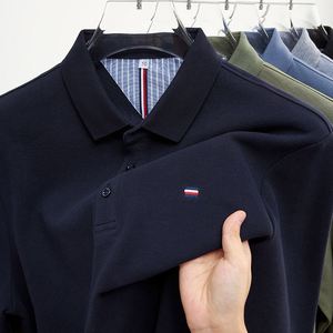 Polo de manga larga bordado informal y a la moda para hombre, top de verano cómodo, transpirable y versátil - Product Image 1