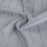 Tela transparente arrugada gris pizarra con hilo plateado tejido, ideal para hiyab, pañuelo para la cabeza de niños, atuendo modesto para uso diario.