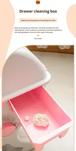 Semi-Automático Plástico Eco-friendly Cat <span class=keywords><strong>Litter</strong></span> Scoop <span class=keywords><strong>Box</strong></span> Quadrate 100L 4,65 kg Grande Tamanho Todas as Estações Semi-Fechado Pet Toilet - Product Image 6