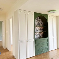 Meuble de salle à manger moderne sur mesure, armoire de rangement modulaire avec tiroirs et éclairage LED, armoire de garde-manger