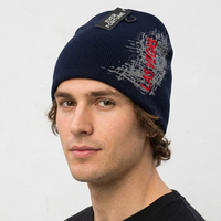 Gorros de punto personalizados con estampado de goma y bordado de ciudad, gorros cálidos de invierno, gorras de marca para hombre al por mayor, gorras de diseñador