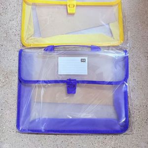 Sac de classement A4 grande capacité avec logo personnalisé, sac à main transparent pour documents, manuels scolaires et papiers d'examen, sac organisateur tridimensionnel - Product Image 4