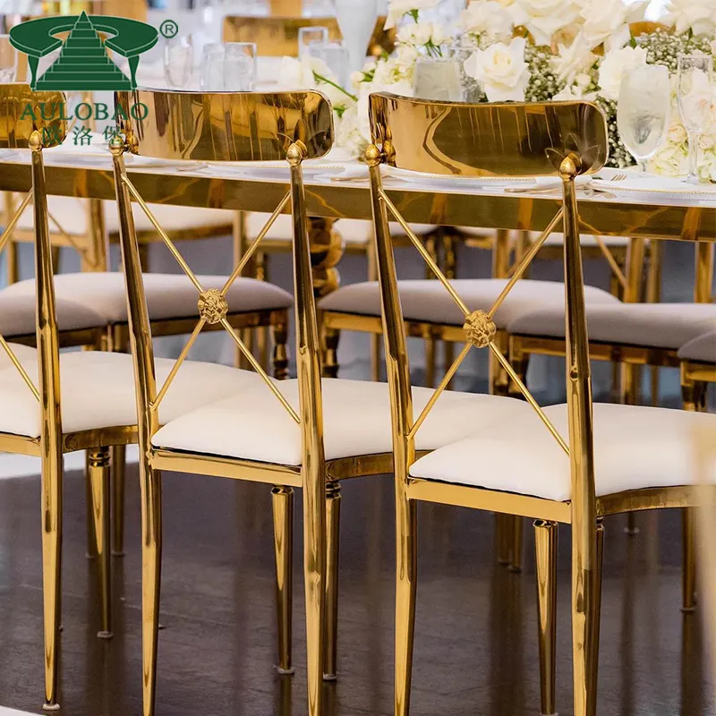 Sala banchetti in acciaio inox impilabile rococò sedie per eventi matrimonio