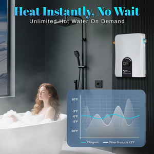 IPX4 impermeable 3.5KW ducha de agua caliente instantánea géiser <span class=keywords><strong>calentador</strong></span> de agua 110V-127V eléctrico RV Pantalla de temperatura inteligente - Product Image 4