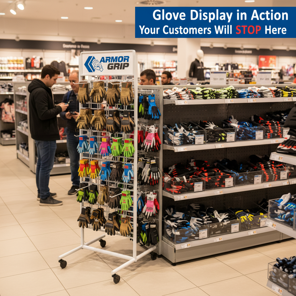 Custom Metal Glove Display Rack Cloths Rack Freestanding Portable Garment Stand for Retail Boutique Store — view 2