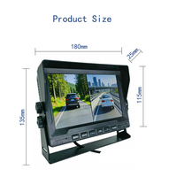 Moniteur de véhicule étanche 7 pouces, double canal, 1080P, détection d'angle mort BSD, caméra de recul HD pour camion et fourgonnette
