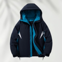 Nouvelle veste d'hiver pour homme, coupe-vent et anti-froid, style streetwear color-block, décontractée, ample et épaisse, chaude