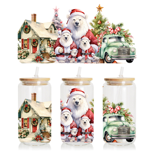 Oso polar personalizado de fábrica diseños navideños UV DTF envolturas de <span class=keywords><strong>taza</strong></span> transferencias pegatinas calcomanías 16oz Libbey Glass UV DTF envolturas para tazas - Product Image 1