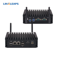 Linkleaps 12th Gen N100 Mini PC industrial sin ventilador Venta caliente 4GB Computadora integrada 3 Pantallas HD 2 2.5GbE 2 Puertos RS232 RS485