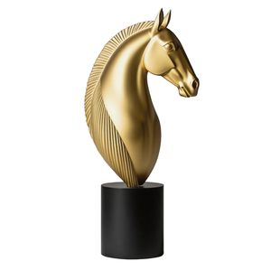 Sculpture en résine de tête de cheval de style scandinave vintage, décoration d'intérieur pour salon, bureau, vitrine - Product Image 6