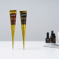 Crème de tatouage au henné écologique à base de plantes avec pochoir en papier Xuan noir et pigments de couleurs variées pour la décoration corporelle de festival