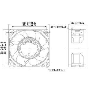YCCFAN 60mm 60x60x25mm 12V 24V 48V DC Bürstenloser Kühlventilator - Product Image 3
