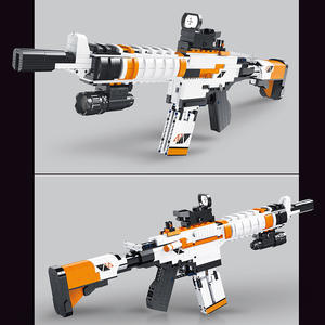 DK2001 fucile d'assalto M4A4 lancio <span class=keywords><strong>mitragliatrice</strong></span> ragazzo Puzzle assemblato Building Blocks <span class=keywords><strong>pistola</strong></span> giocattolo - Product Image 3