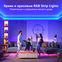 Tira de Luces LED Inteligente Joystar de 40 m, 12 LED/m, 20 m/rollo*2, Cambio de Color RGB, Control por Aplicación, con Control Remoto