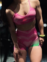 Ensemble d'entraînement YNSEA Unique et Sexy à Col Halter, Tenue de Sport Ultra Douce Powerpuff Girls pour Femmes, Ensembles de Fitness et Gym à Haute Élasticité