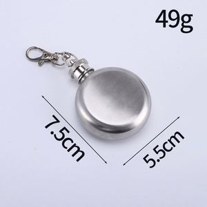 Hot Selling Stainless Steel Portable Whiskey Hip Flask 1Oz Round Keychain <b>Wine</b> Flask for Whiskey Alcohol Liquor Blank Bottle - Product Image 3