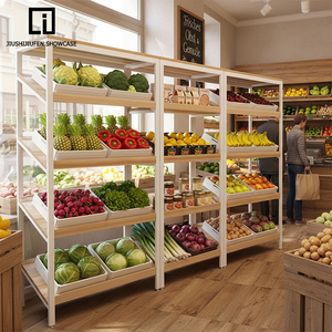 Một mặt nhiệm vụ ánh sáng kim loại trái cây hiển thị đứng siêu thị trái cây và rau giá - Product Image 5