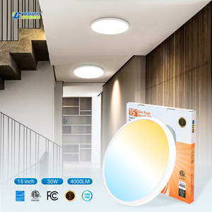 Lámpara de <span class=keywords><strong>Techo</strong></span> LED Empotrada de 9/12/15 Pulgadas, 18W/24W/30W Opcional, Panel Redondo de 5CCT, 2000LM 3000LM 4000LM Ra>80 para Sala de Estar - Product Image 1