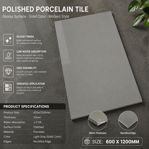 Carrelage en porcelaine brillant Calacatta Super Blanc 600x1200mm de Foshan, surface ultra plate, double absorption zéro, carrelage intérieur commercial - Product Image 6