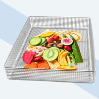 Plateaux en maille d'acier inoxydable 304 personnalisés, adaptés aux paniers de drainage pour sécher les fruits et légumes