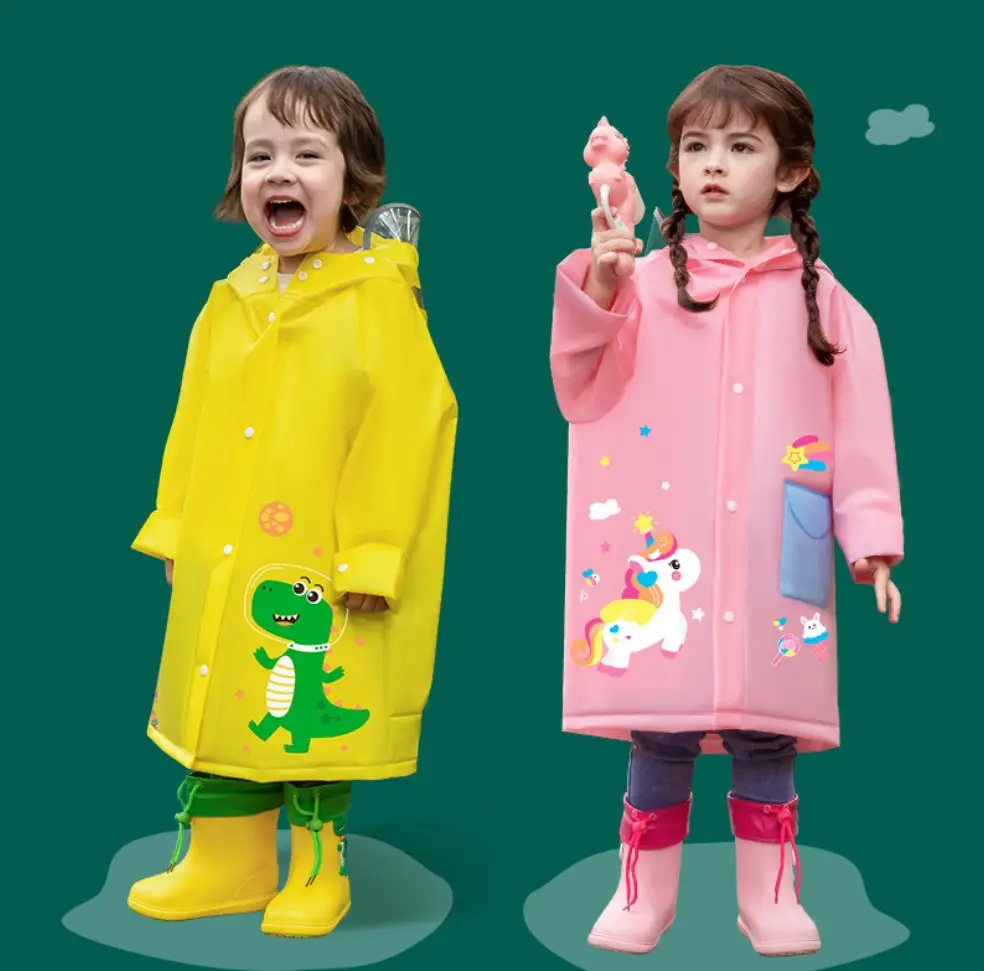 YIZHI Multi Style Kids Cartoon Print cappotti antipioggia eco-friendly EVA bambini impermeabile con copertura zainetto