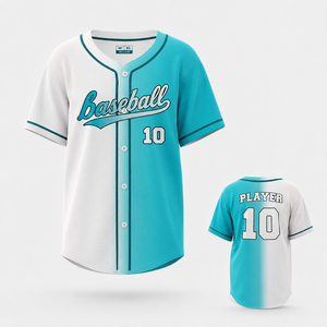 Maillot de baseball surdimensionné personnalisé, streetwear, hip-hop, chemise boutonnée, 100% polyester, impression numérique pour hommes, équipe, club - Product Image 1