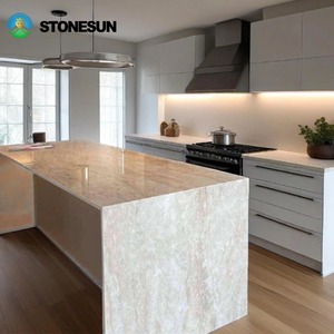 StoneSun lempengan batu granit putih alami Brasil, lempengan kuarsa Taj Mahal UNTUK meja dapur - Product Image 5