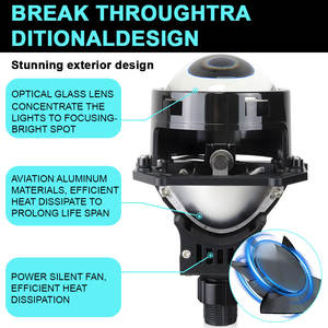 Phares à lentille bi-projecteur LED 2,5 pouces de haute qualité K224 50W, feux de brouillard H4, 8000 Lumens 6000K, ajustement universel - Product Image 3