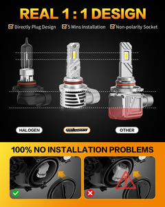 Ampoules de phares de voiture sans fil Z5 à LED 100W 20000LM Système d'éclairage automobile H11 9005 9006 Phare de voiture Plug and Play - Product Image 2