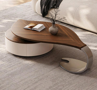 Table basse en bois massif en forme de feuille moderne, table d'appoint de luxe pour salon, table de designer pour la maison, le bureau, meubles haut de gamme