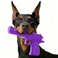 Mainan Kunyah Anjing Bentuk Pistol Desert Eagle Besar X-Bone Tiktok, Bahan Nylon Kuat Food Grade, Rasa Asli untuk Pengunyah Agresif