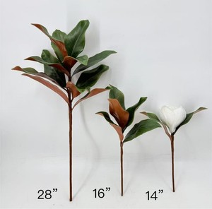 工厂人造柔软触感玉兰叶枝绿叶仿真玉兰茎 - Product Image 6