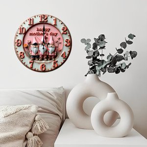 Round Wooden Wall <b>Clock</b> 25x25Cm Silent Non Ticking Villa Living Room Decoration <b>Clock</b> - Product Image 3