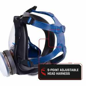 หน้ากากป้องกันแก๊สพิษแบบเต็มหน้า ซิลิโคน ใช้ซ้ำได้ ป้องกันไฟ ป้องกันฝุ่นละออง สีพ่น คาร์ทริดจ์  ใส่สบาย กระชับพอดี  หน้ากากกรองอากาศ 3 ชั้น - Product Image 4